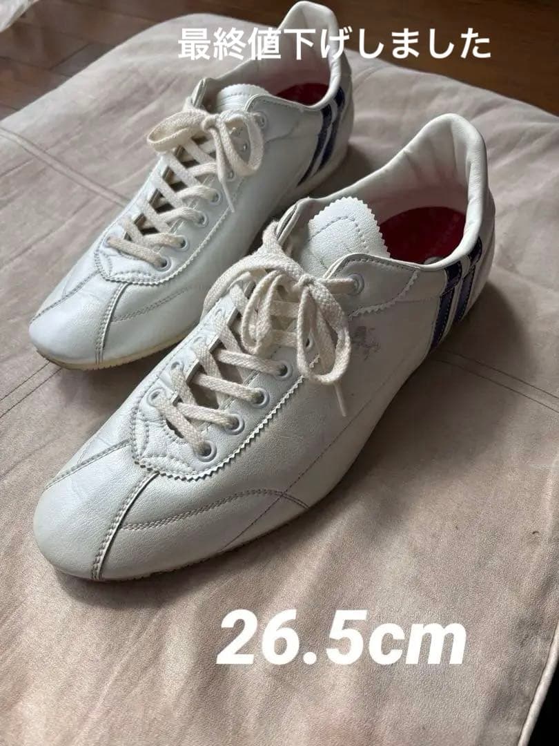 PATRICK ホワイトレザー ドライビングシューズ26.5cm