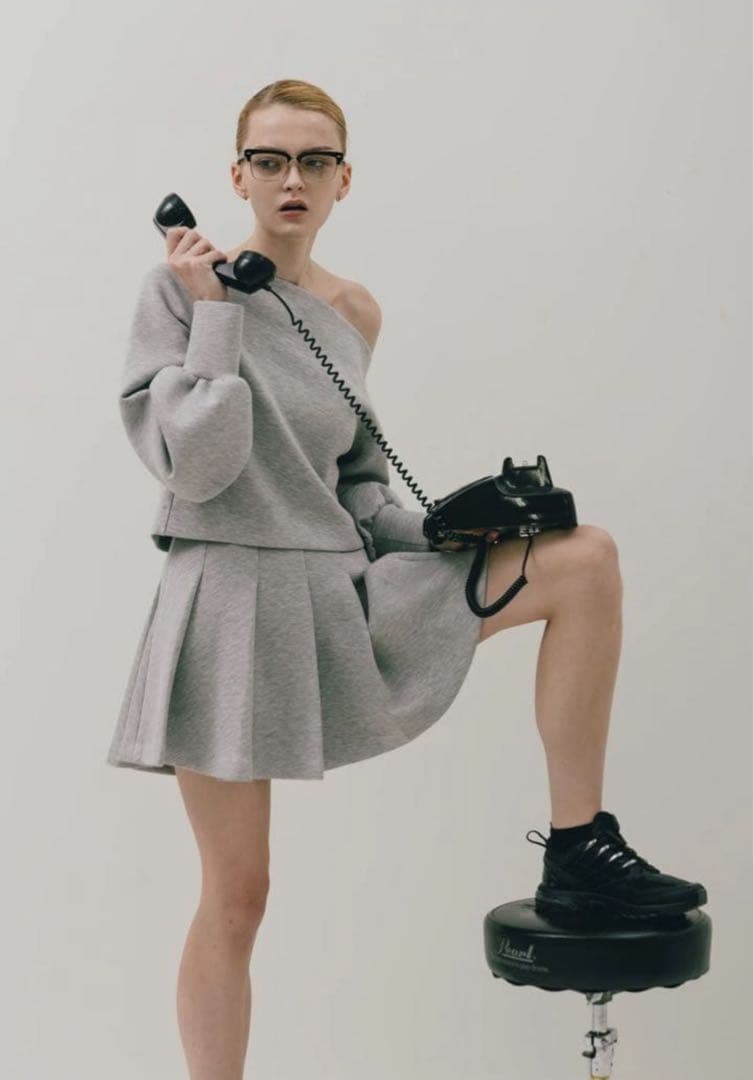 thetoe Marylebone Pleats Skirt グレー