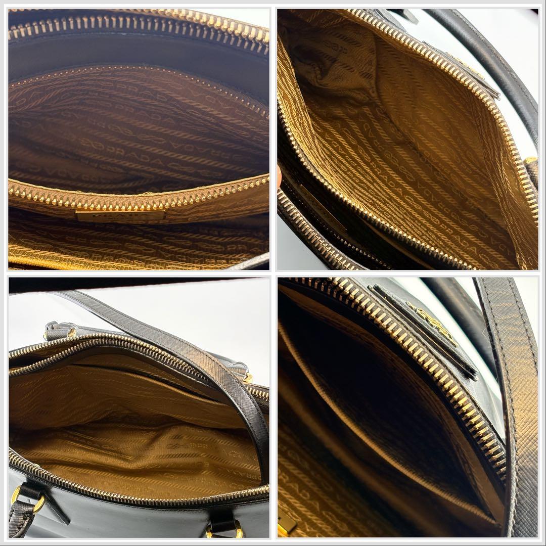 PRADAサフィアーノLUX2WAY黒ゴールド金具BN1801 ギャランティ付き