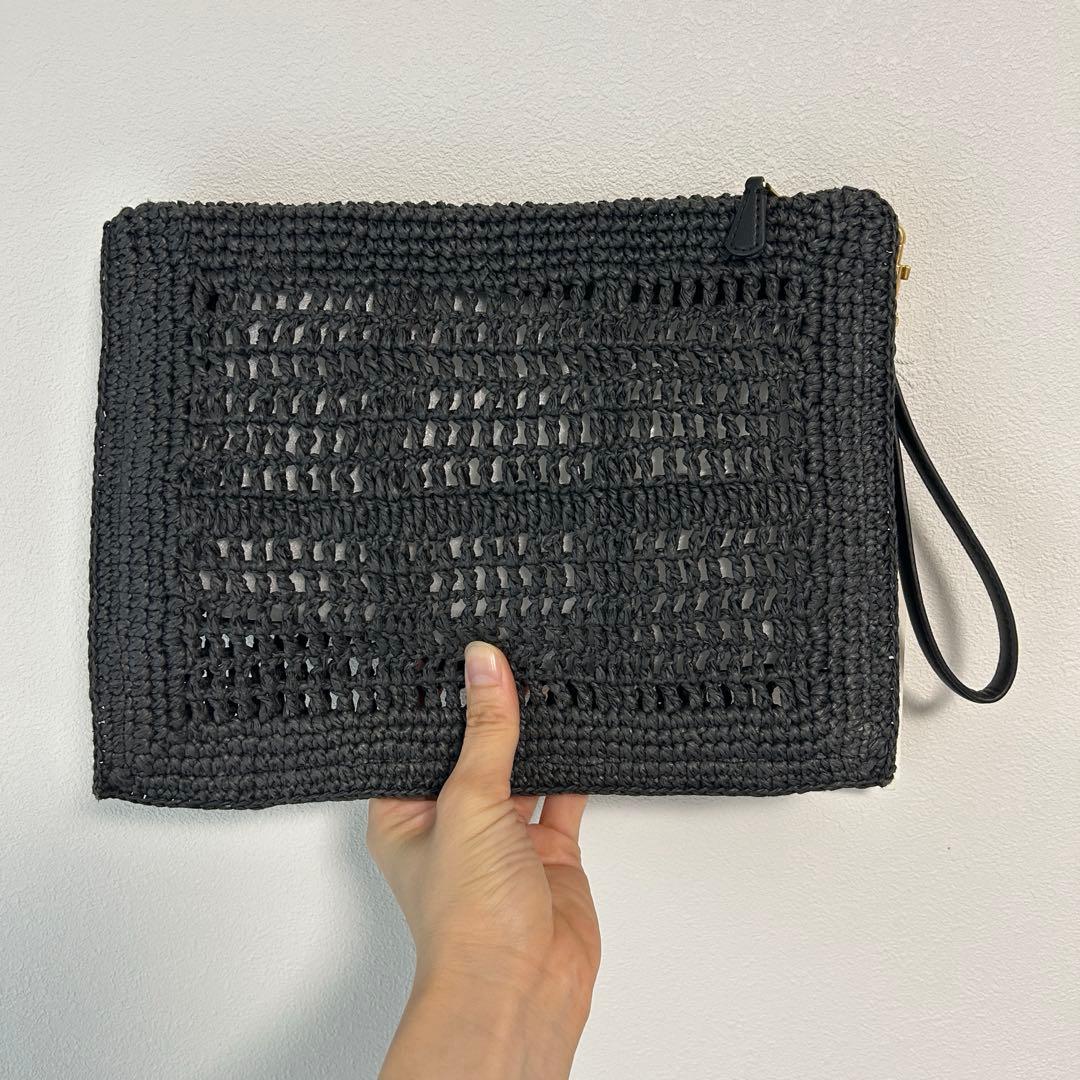 TORY BURCH Ella Crochet Pouch ブラック