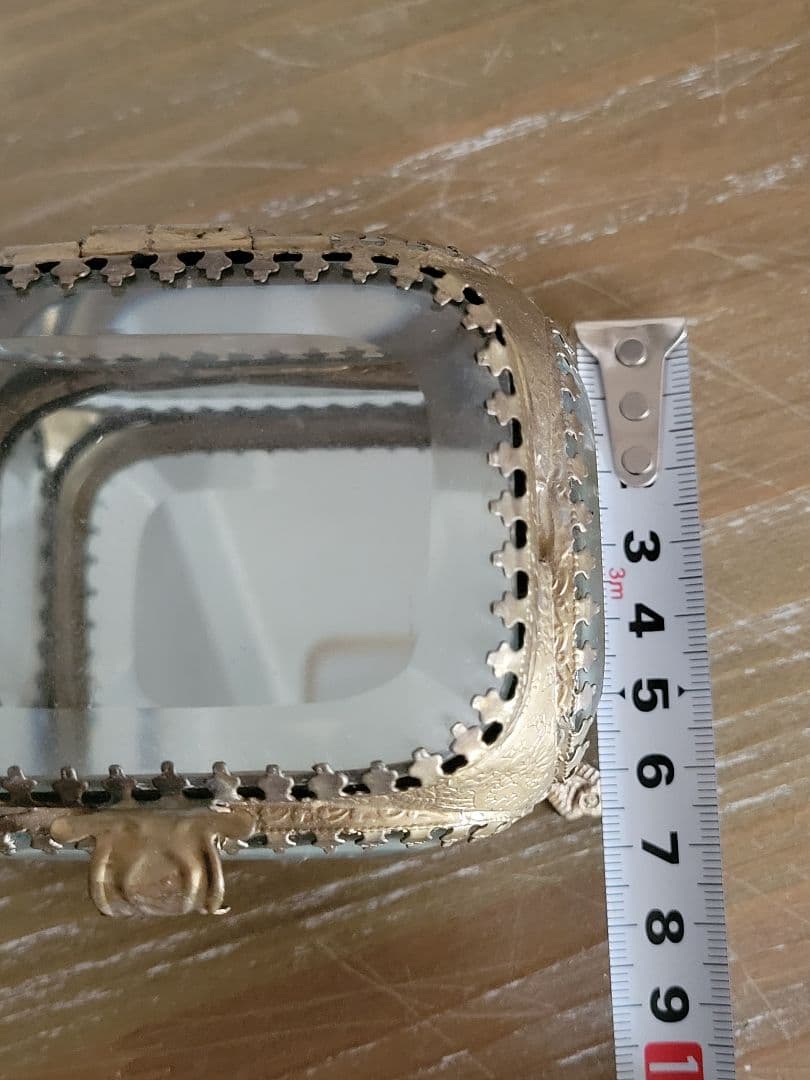 フランスアンティーク　ジュエリーボックス　装飾　ガラス小物入れ