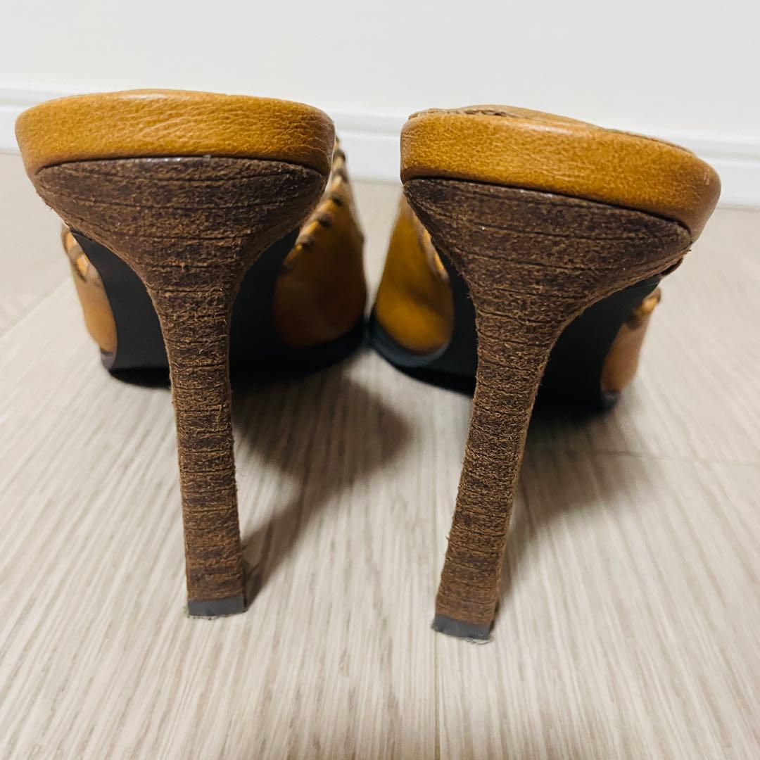 YELLO ミュール キャメル　ピンヒール【XL】星あや　超美品✨