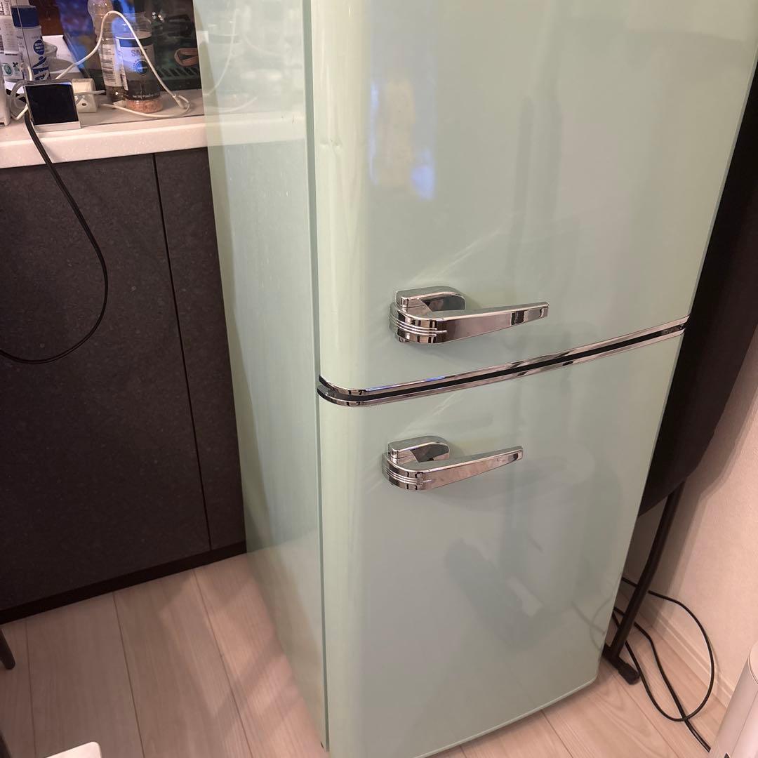 【JR gash】レトロスタイル冷蔵庫 ミントグリーン