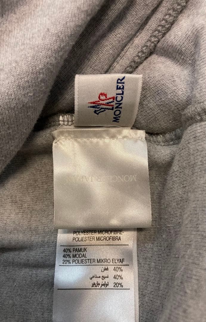 MONCLER モンクレール ジップアップ パーカー グレー レディース XS