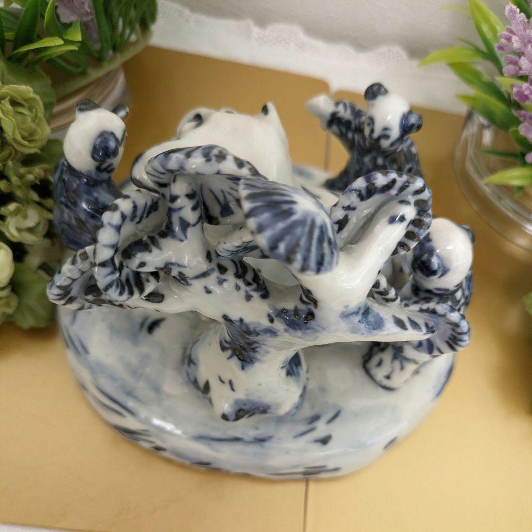 京焼清水焼　5代清風与平作　　　　　　　遊び唐子の置き物　(手作り )