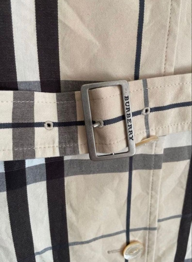 バーバリーロンドン ノースリーブシャツワンピース　ベルト付き　40 ベージュ