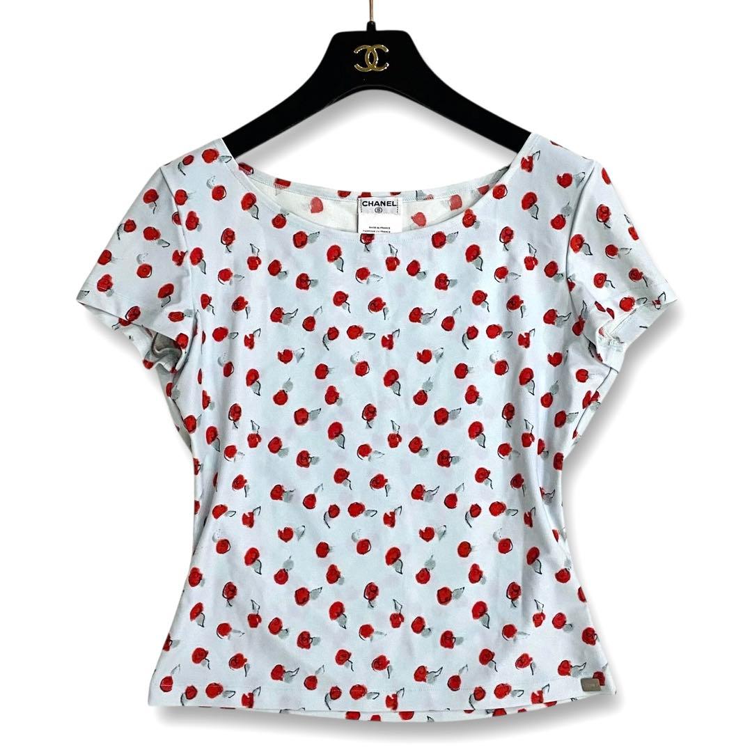 未使用に近い★シャネル 99S バラ 総柄 カットソー トップス レディース40
