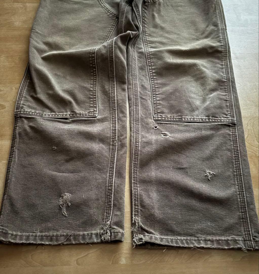 た*☆様 カーハート　ダブルニー　ブラウン　32×32 ボロ　フェード　ワイド