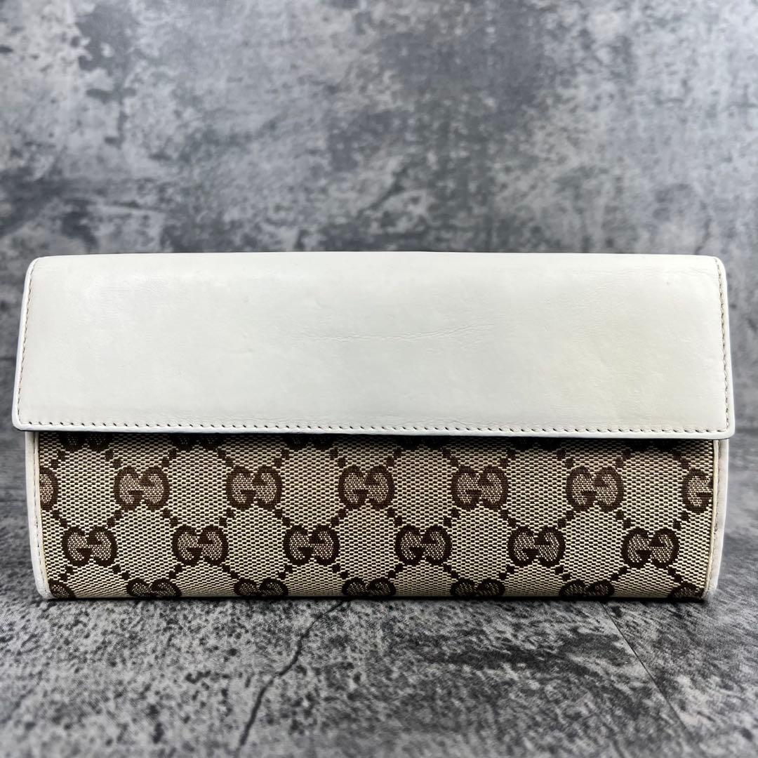 GUCCI ラブリーハート GGキャンバス 長財布 Wホック