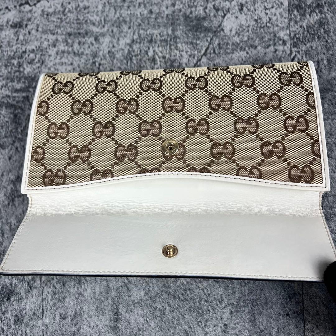 GUCCI ラブリーハート GGキャンバス 長財布 Wホック