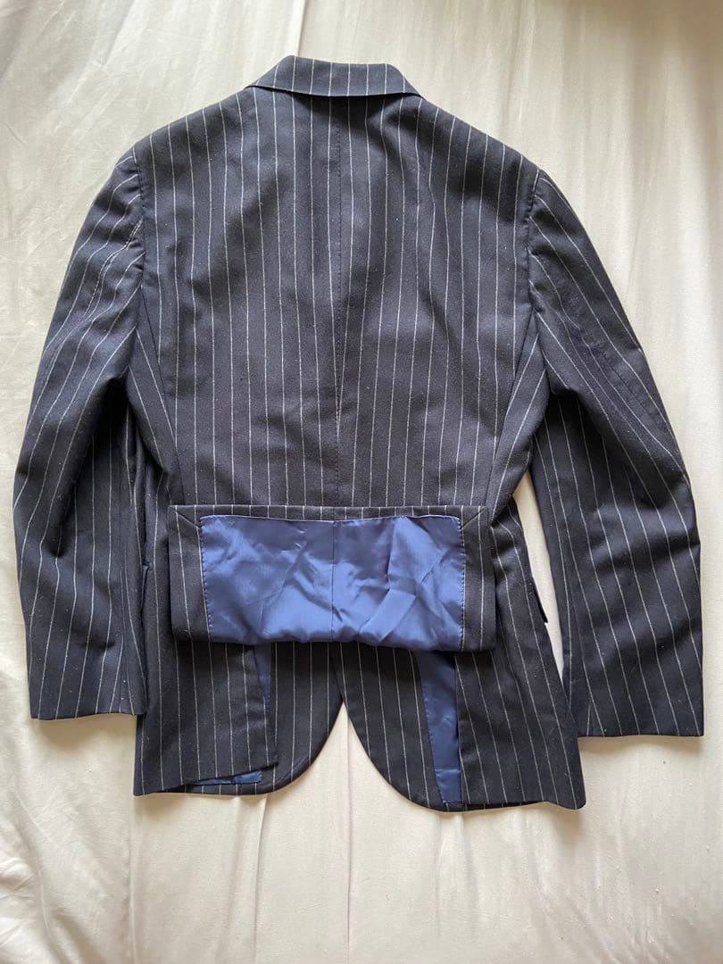 BEAMS F カシミア混 3B チョークストライプ フランネル スーツ 95