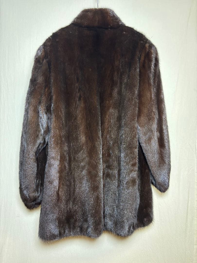 リアルファー ミンクコート ダークブラウン 毛皮 サガミンク相当