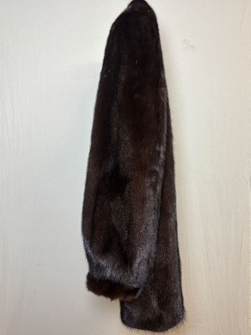 リアルファー ミンクコート ダークブラウン 毛皮 サガミンク相当