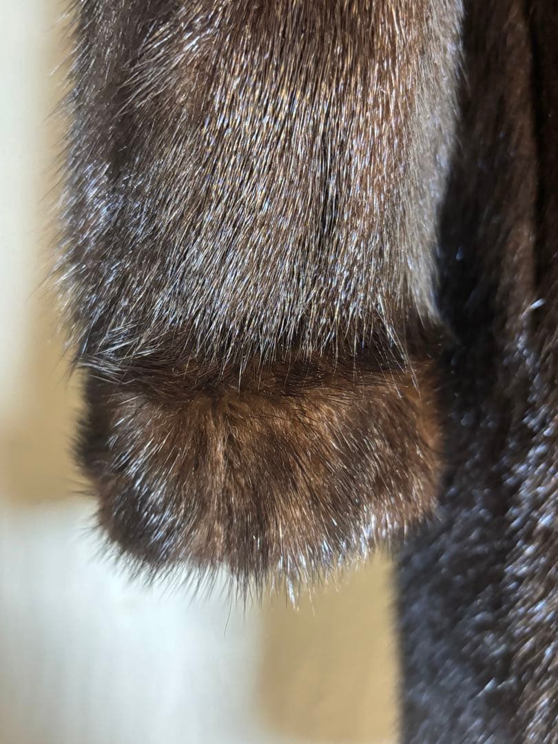 リアルファー ミンクコート ダークブラウン 毛皮 サガミンク相当