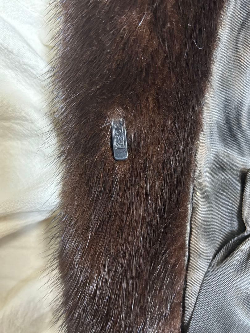 リアルファー ミンクコート ダークブラウン 毛皮 サガミンク相当