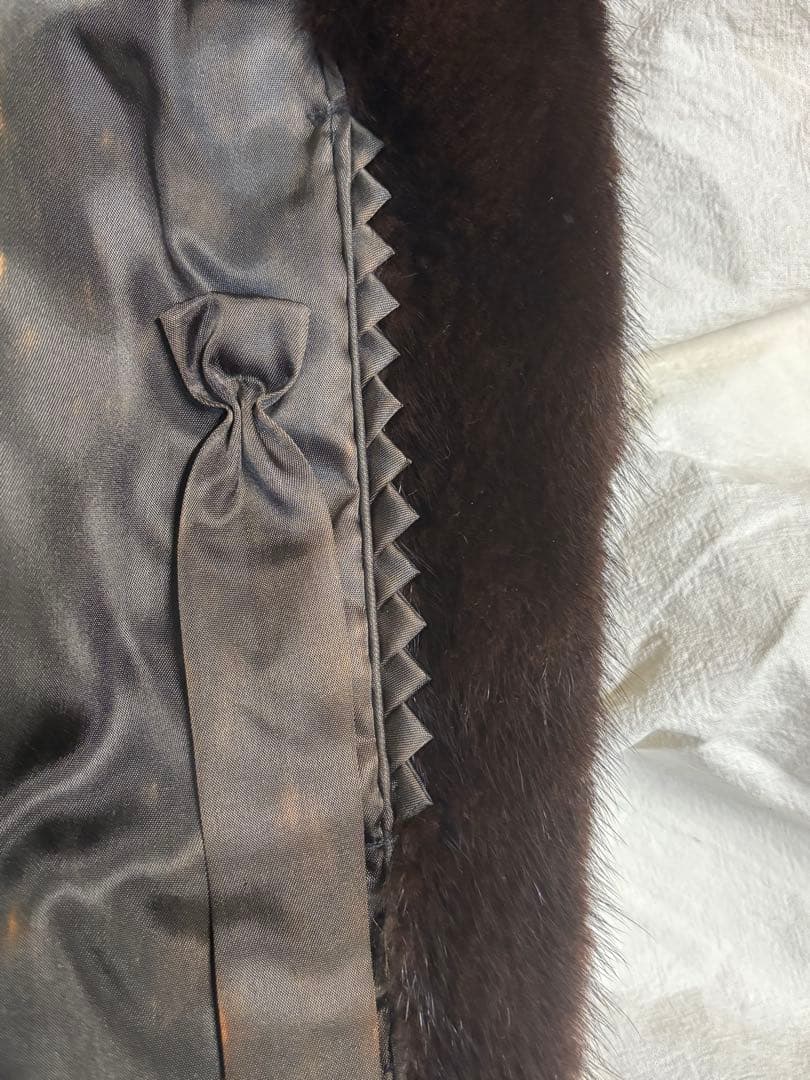 リアルファー ミンクコート ダークブラウン 毛皮 サガミンク相当