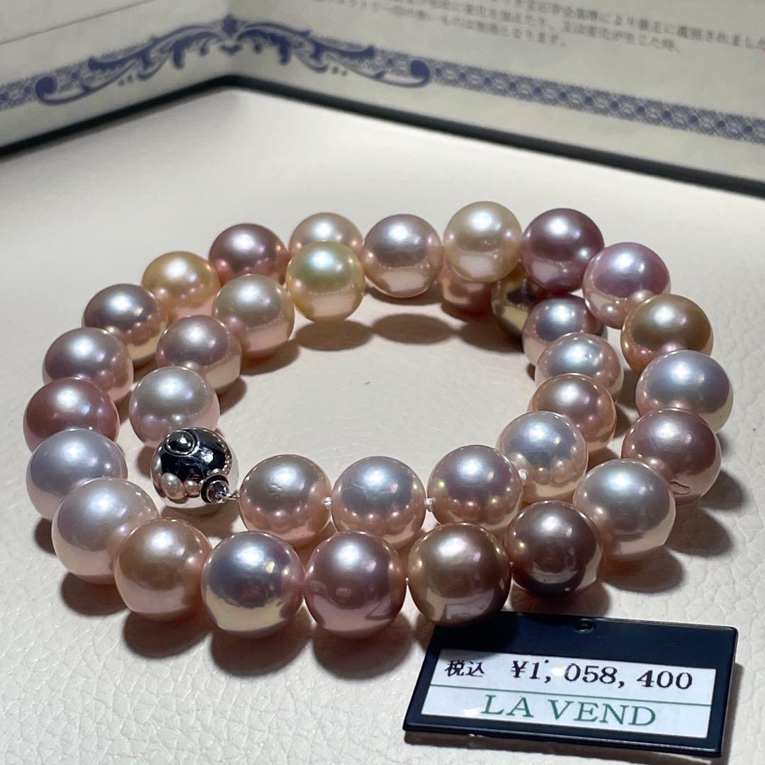 定額100万&未使用✨️ 本真珠 パール ネックレス 約11~12m 大珠