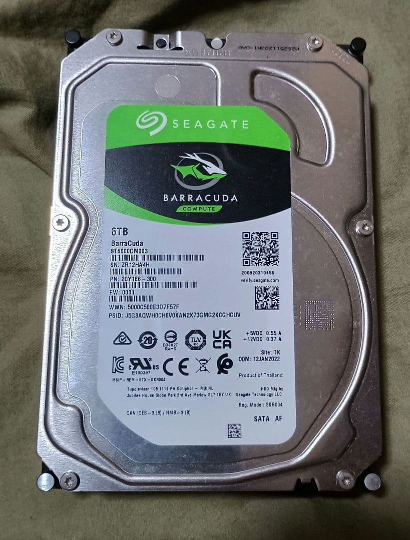 内蔵型ハードディスクドライブ Seagate Barracuda 6TB HDD ST6000DM003