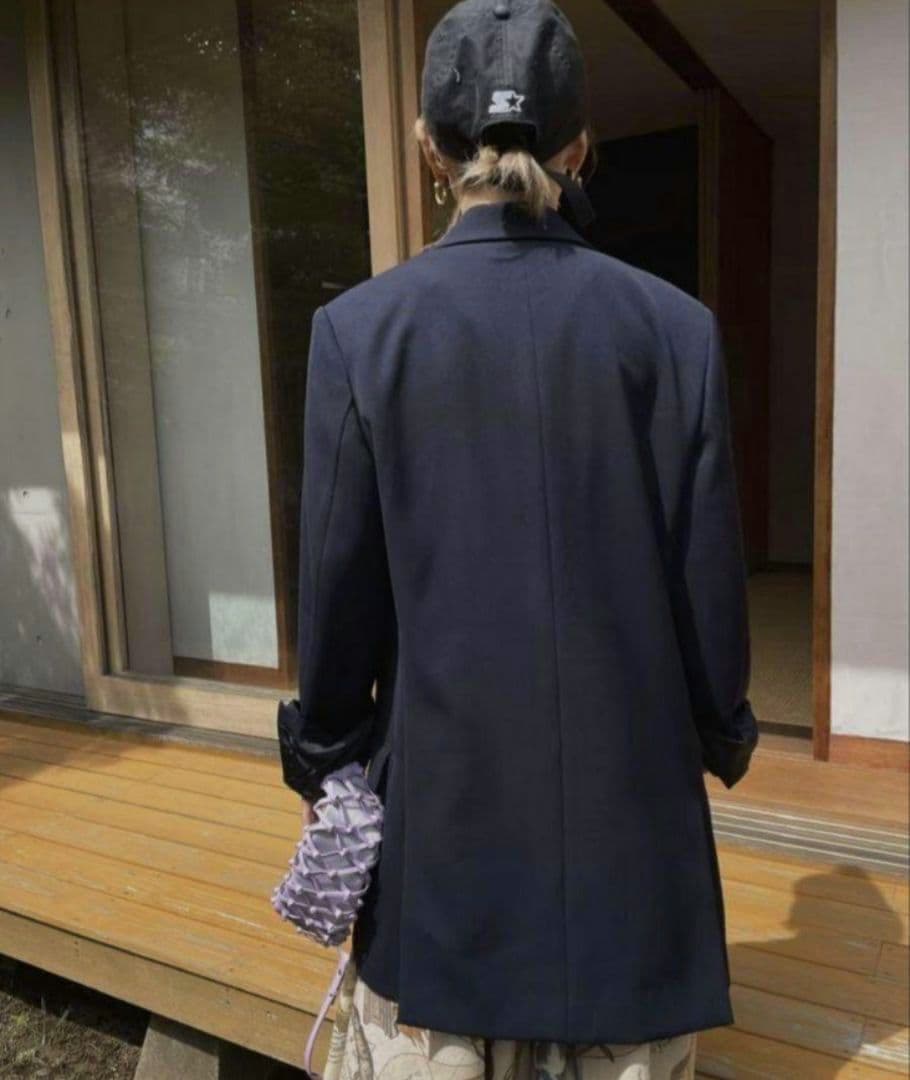 CLASSIC MINIMAL TAILORED JACKET ネイビー S