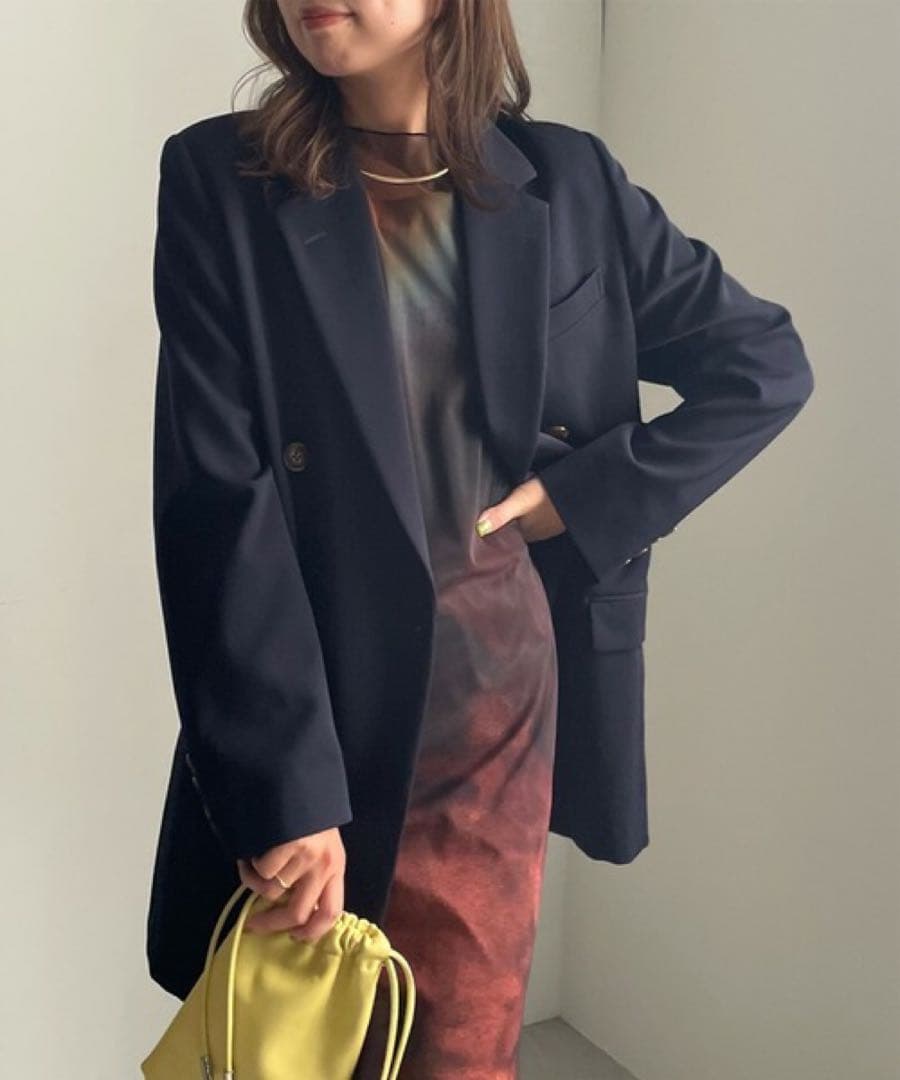 CLASSIC MINIMAL TAILORED JACKET ネイビー S
