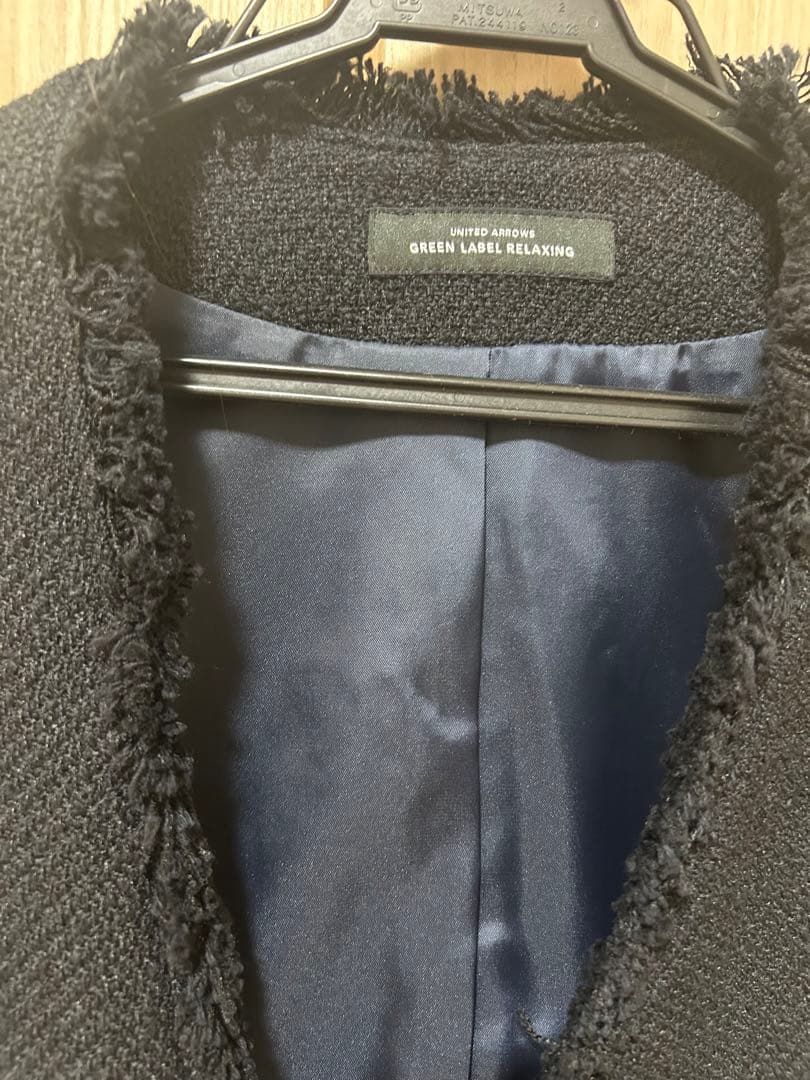 GREEN LABEL RELAXING ブラックツイードベスト　入園入学卒園