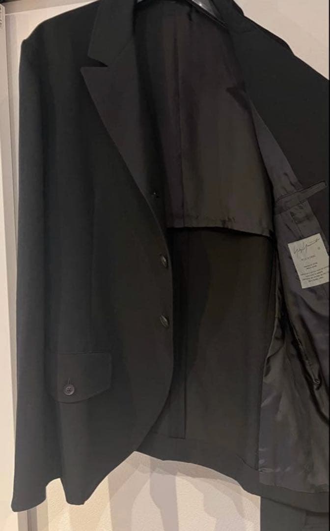 ヨウジヤマモトプールオム 19ss ウールギャバジン左前二重フラップジャケット