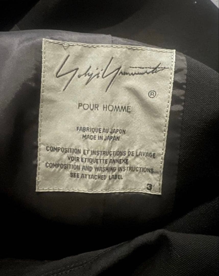 ヨウジヤマモトプールオム 19ss ウールギャバジン左前二重フラップジャケット