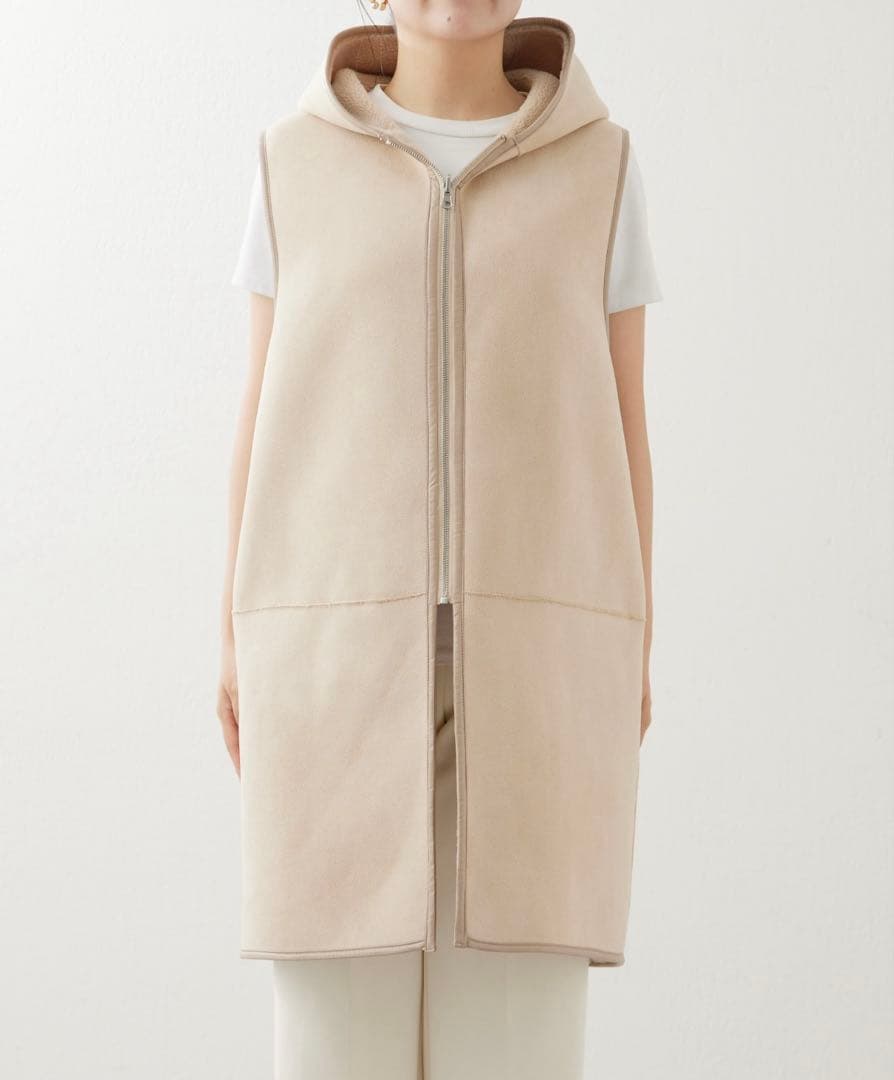 ウィムガゼット 【THE PAUSE】ボアフードロングジレ