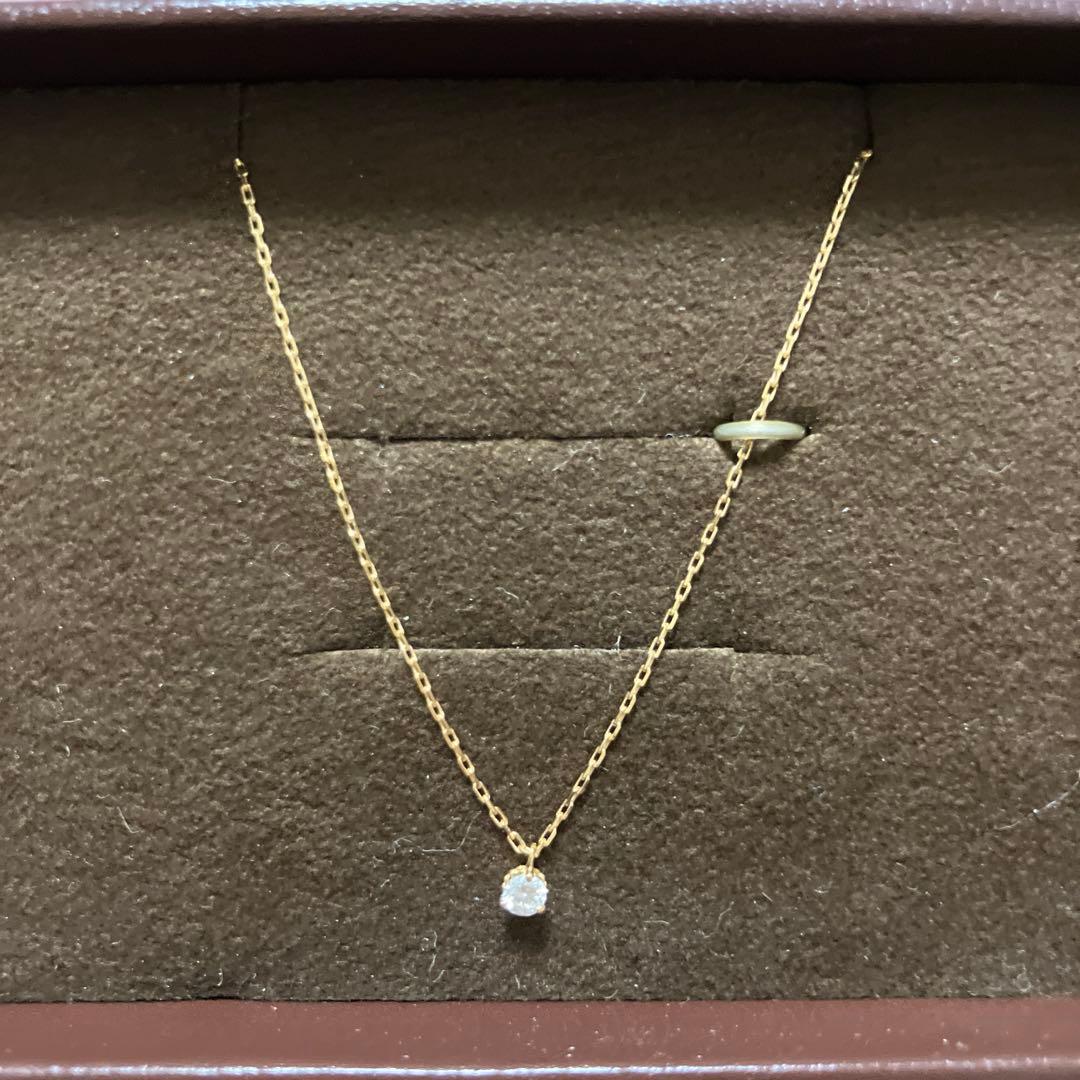 agete アガット　K18 ダイヤモンド　ネックレス