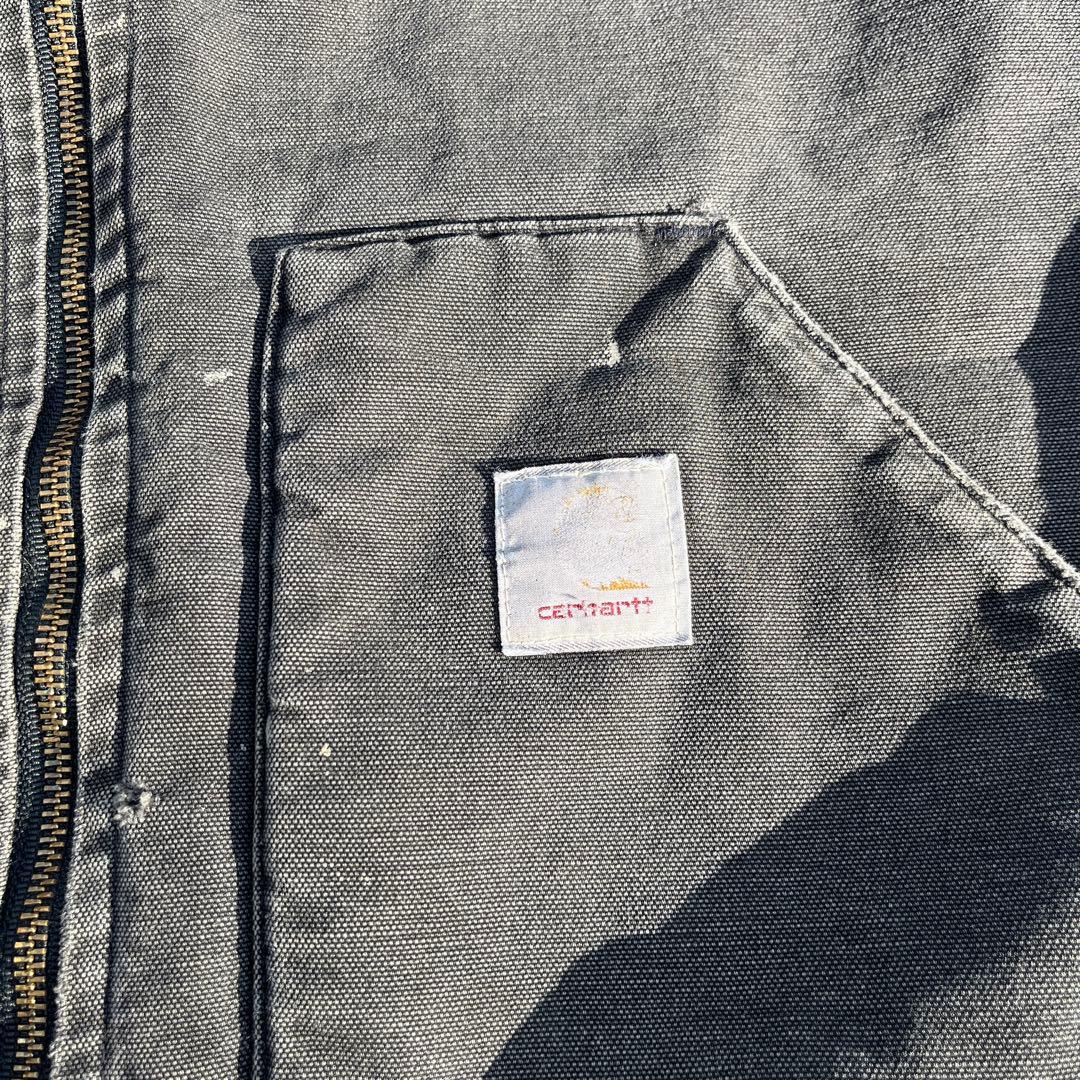Carhartt ブラック ダウンベストUSA製　極上フェードXL