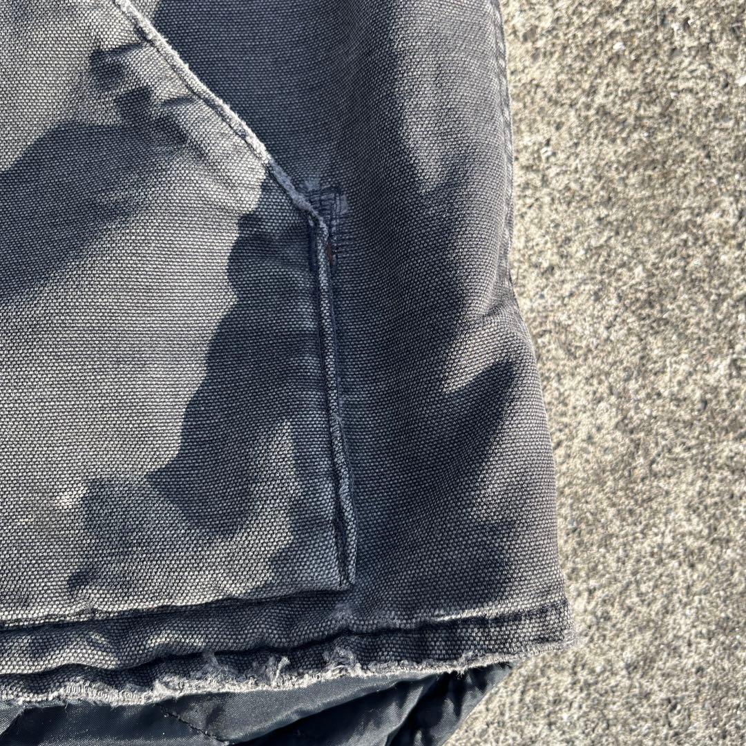 Carhartt ブラック ダウンベストUSA製　極上フェードXL