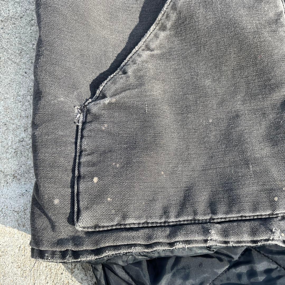 Carhartt ブラック ダウンベストUSA製　極上フェードXL