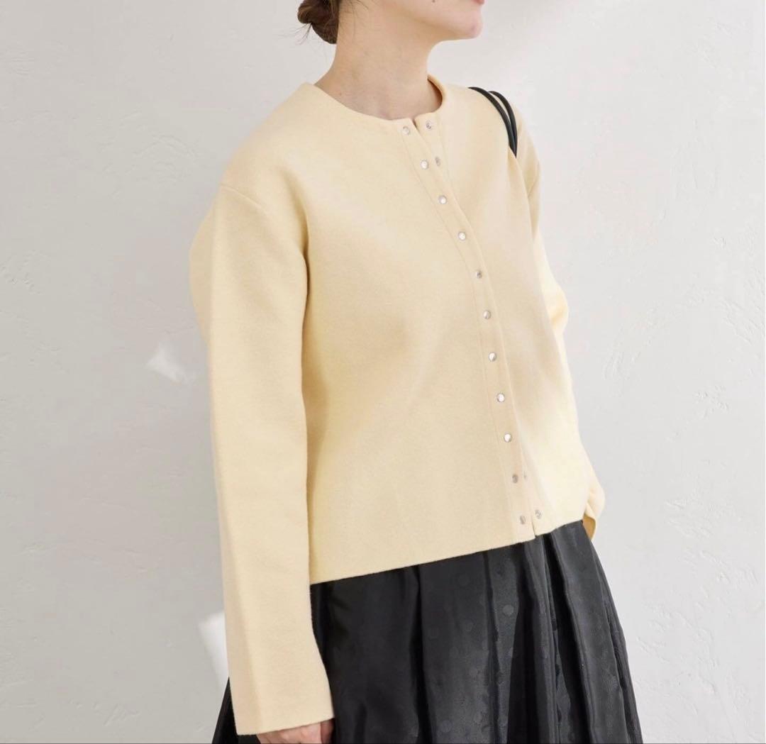 IENA ダブルフェイススナップカーディガン