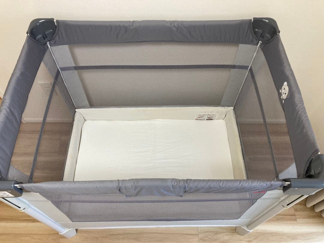 Aprica ココネルエアープラスAB グレー 折りたたみ式ベビーベッド