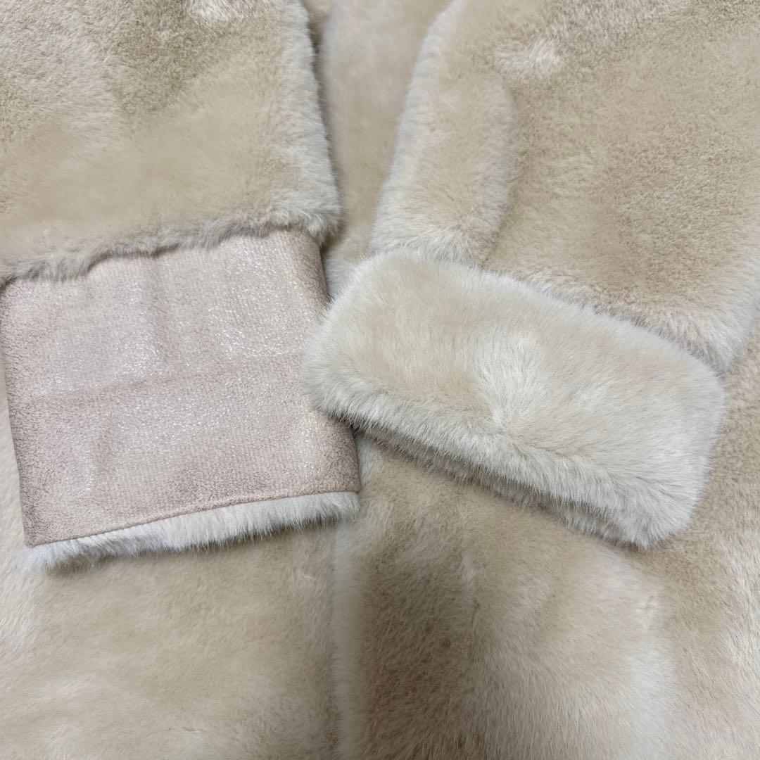 Lumier バッグ付エコファーノーカラーコート