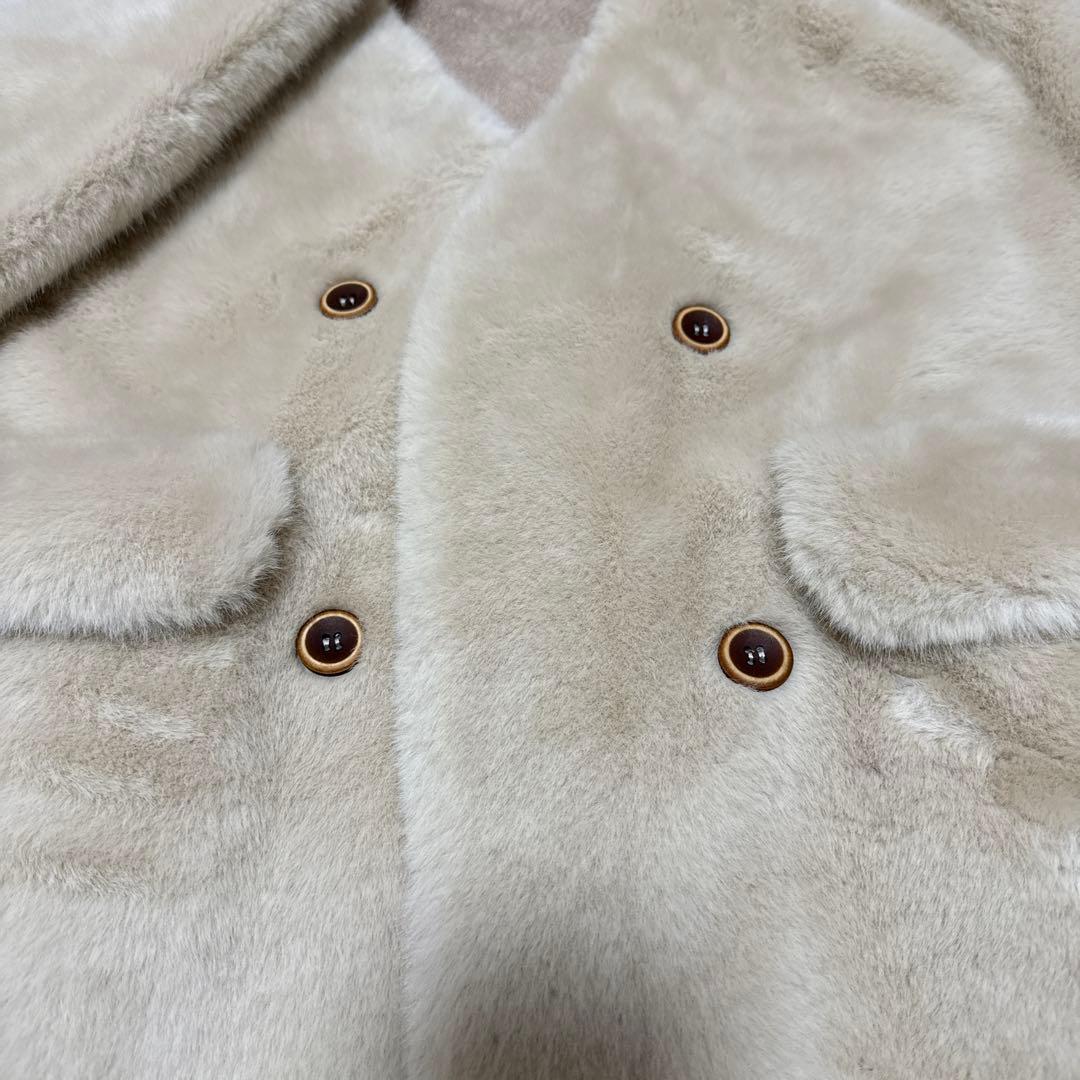 Lumier バッグ付エコファーノーカラーコート