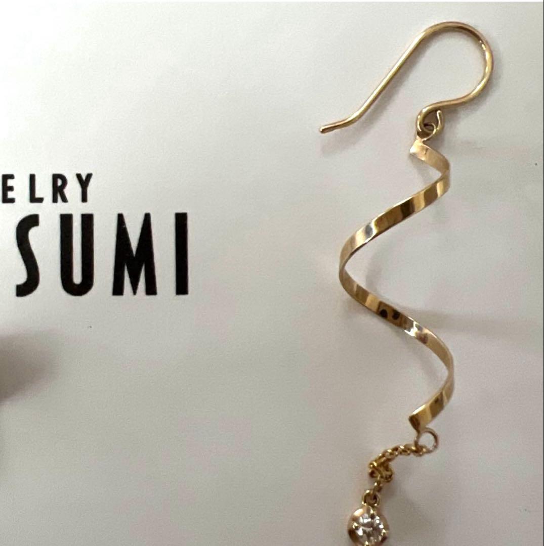 TSUTSUMI K10イエローゴールドダイヤモンドピアス