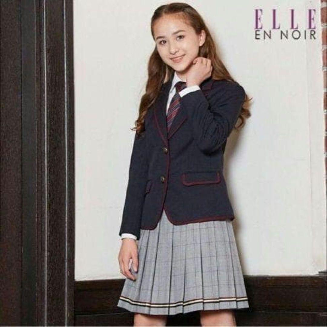 美品 エル 卒服 卒業式 160 フォーマルスーツ　ネイビー グレンチェック