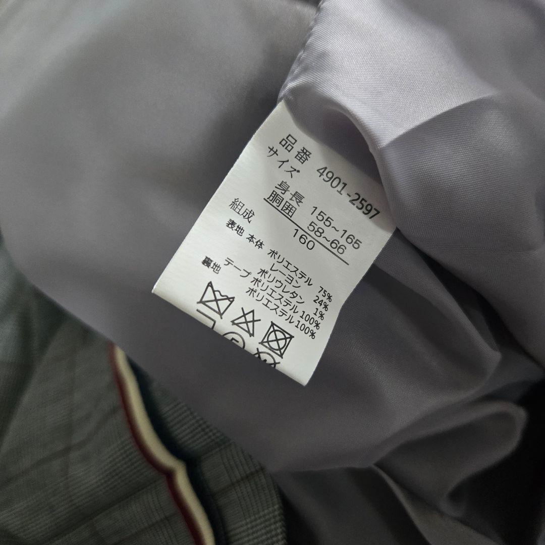 美品 エル 卒服 卒業式 160 フォーマルスーツ　ネイビー グレンチェック