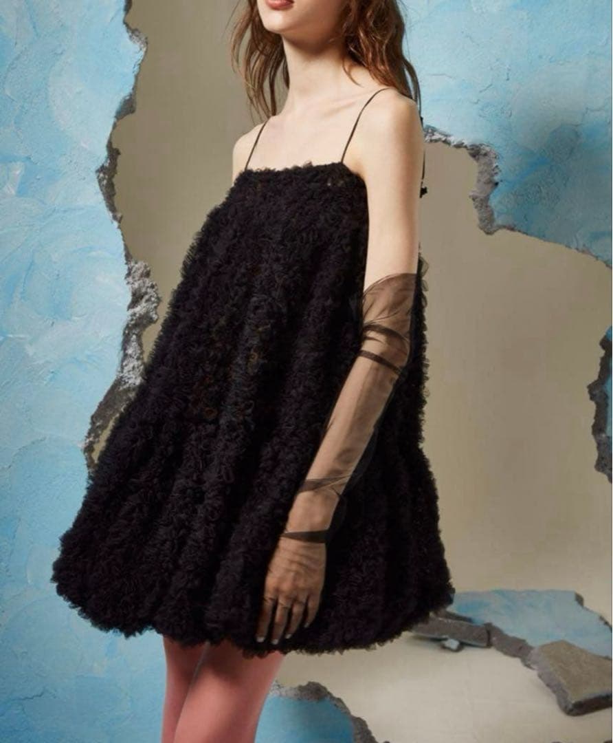 POPPY TULLE BALLOON TUNIC BLACK あさぎーにょ