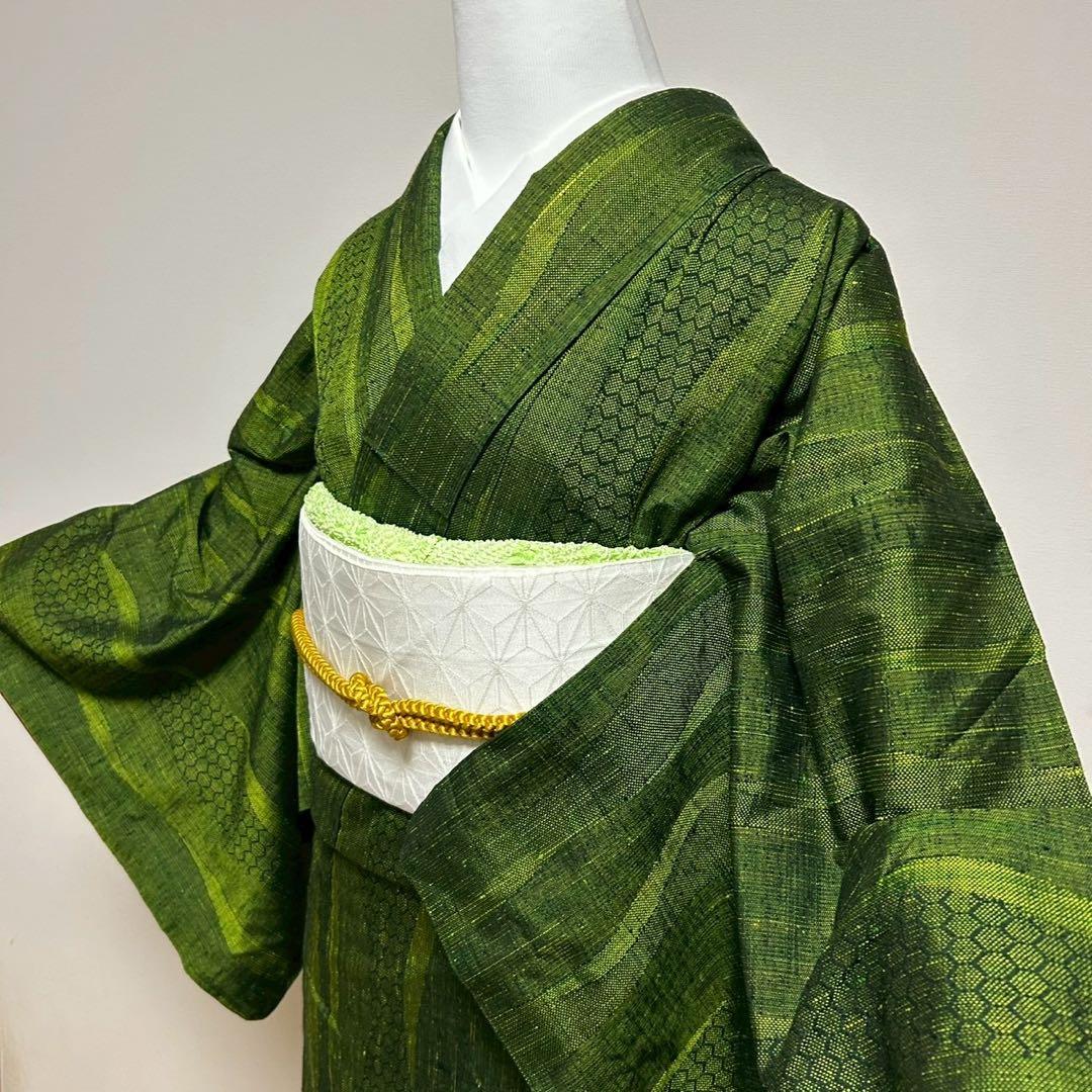 く*ん様 モ43 未使用近い　美品　袷　紬　ぜんまい紬系　色紬　小紋　フルセット