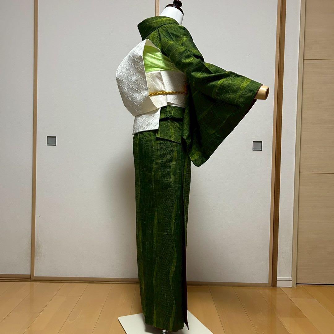 く*ん様 モ43 未使用近い　美品　袷　紬　ぜんまい紬系　色紬　小紋　フルセット