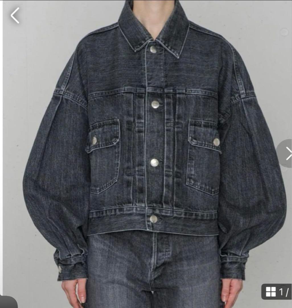HYKEダークデニム バルーンスリーブジャケット