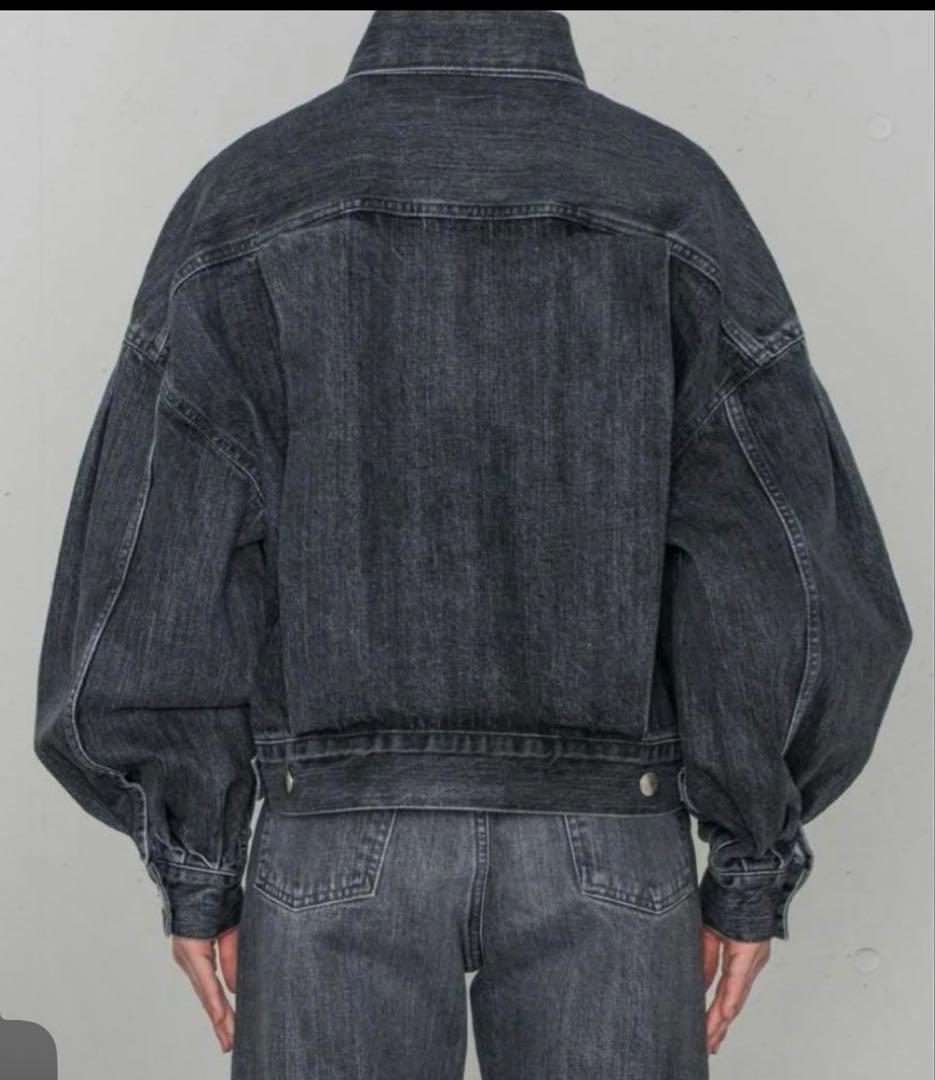 HYKEダークデニム バルーンスリーブジャケット