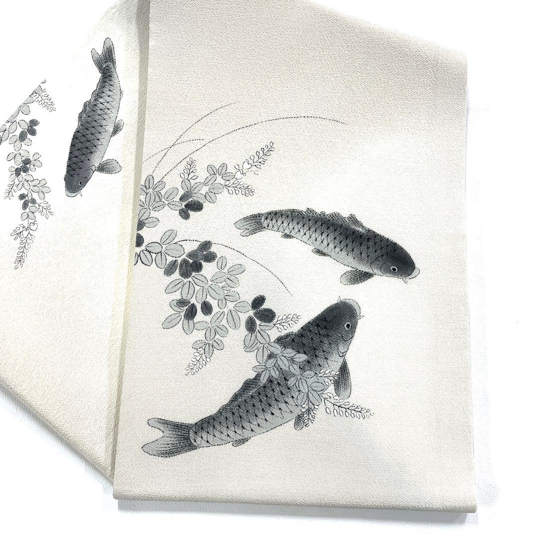 専用帯5048 ●高級 正絹 名古屋帯 鯉