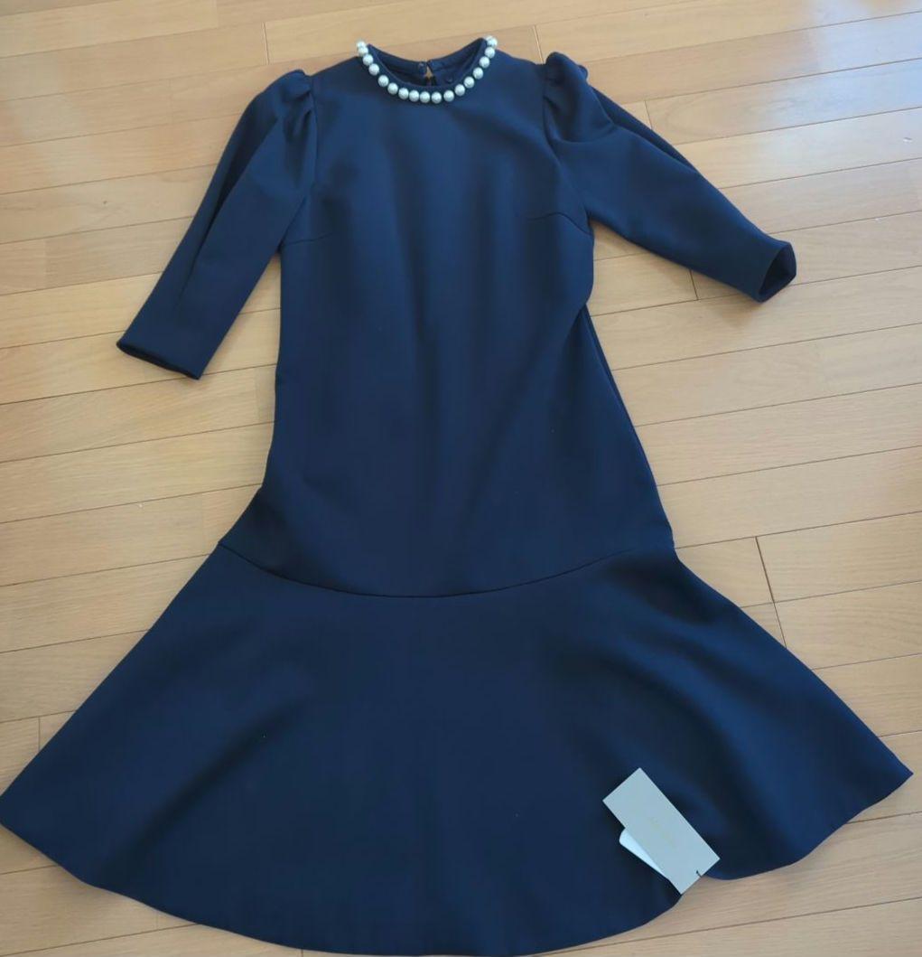 【Yuuna Hirai】ジャスグリッティー　パール付ニットワンピース