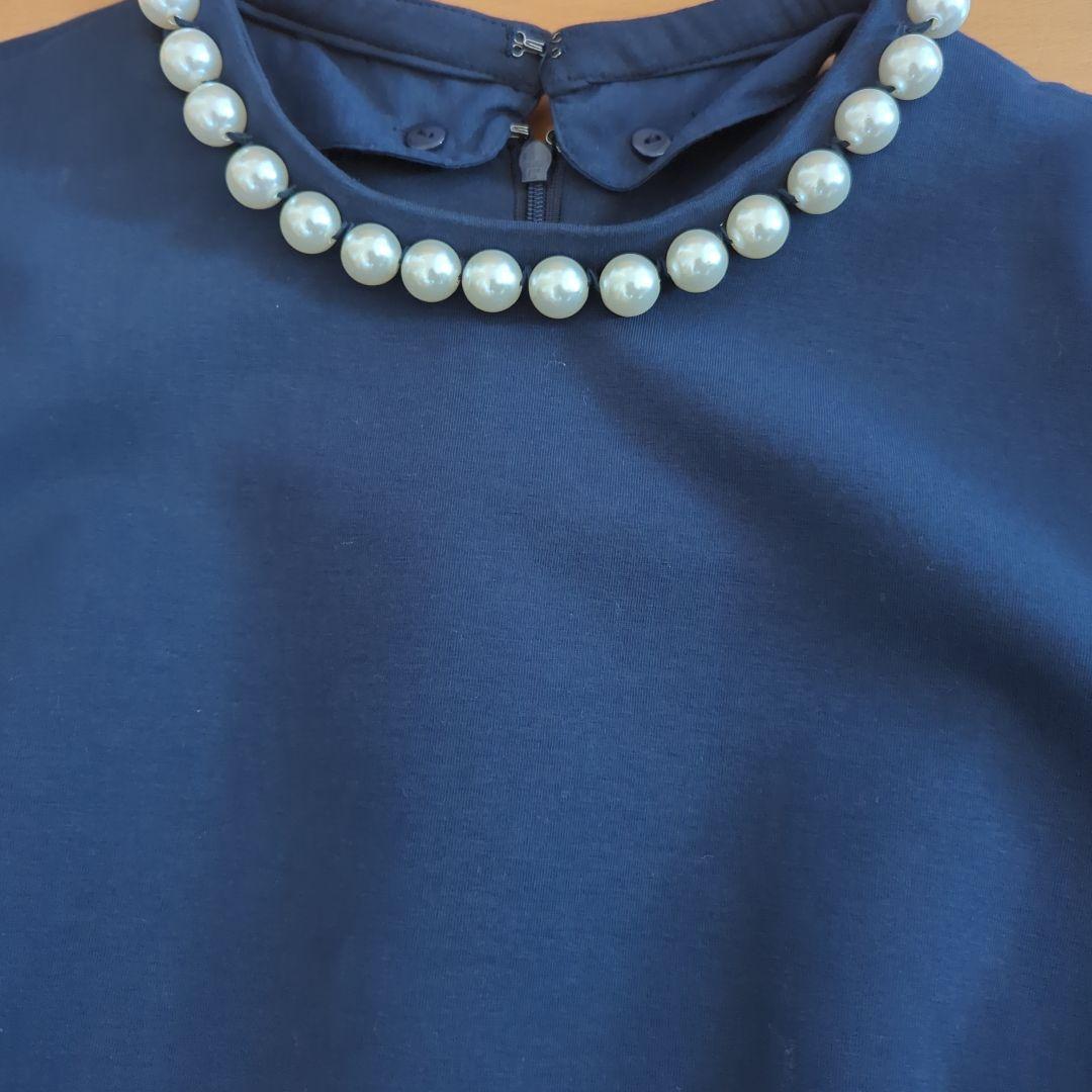 【Yuuna Hirai】ジャスグリッティー　パール付ニットワンピース