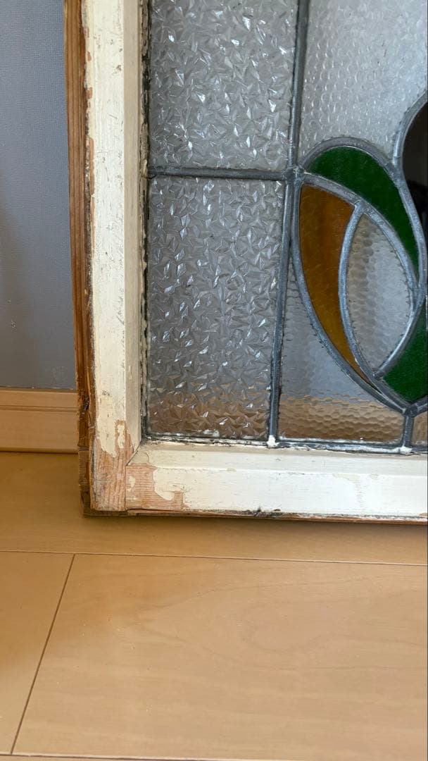 イギリスアンティーク ステンドグラス 窓枠 アンティーク　シャビーシック