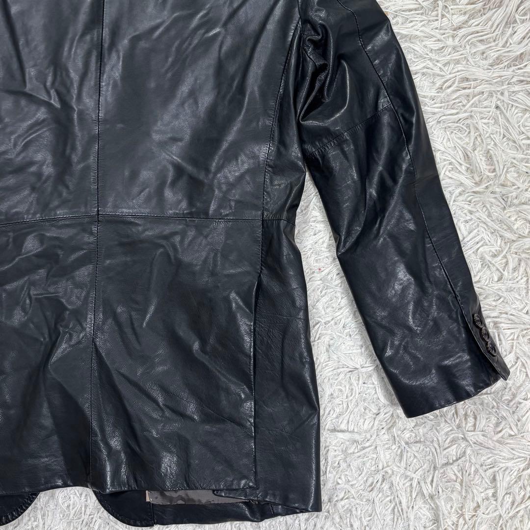 DURBAN ダーバン　カウレザー　テーラードジャケット　ブラック　M