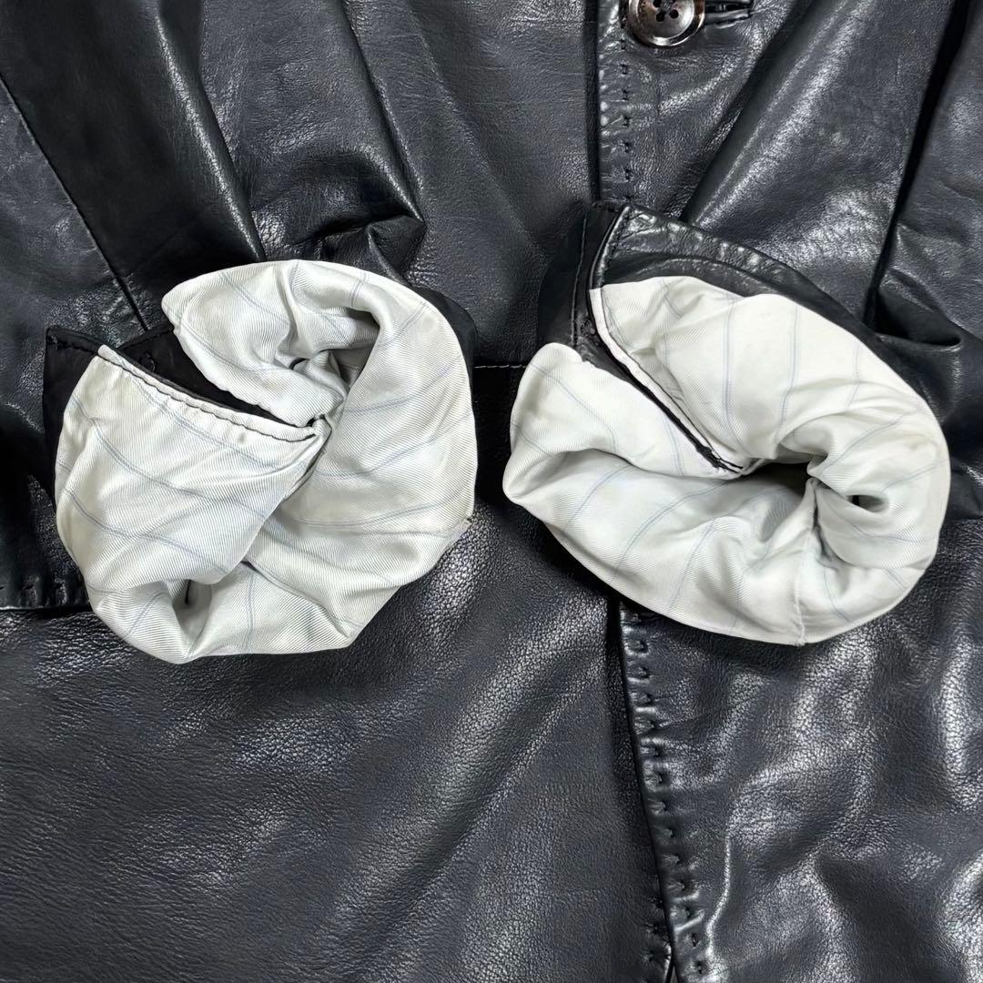 DURBAN ダーバン　カウレザー　テーラードジャケット　ブラック　M